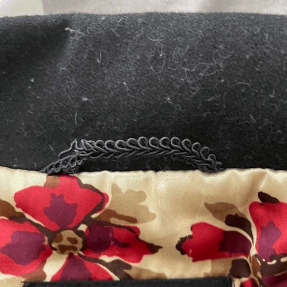 Steve Madden Classic Double Breasted Pea Coat Black Wool Lined Fitted S - Picture 3 of 6